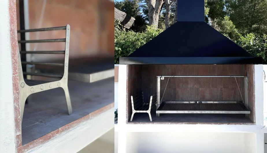 Barbacoa de acero inoxidable con campana