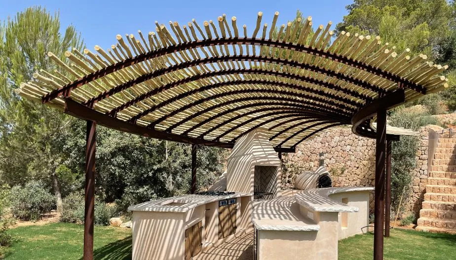 Pérgola con madera 3